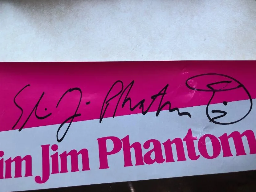 Stray Cats Slim Jim Phantom In Person Signed 24" x 36" Poster Gretsch Drums, image 2