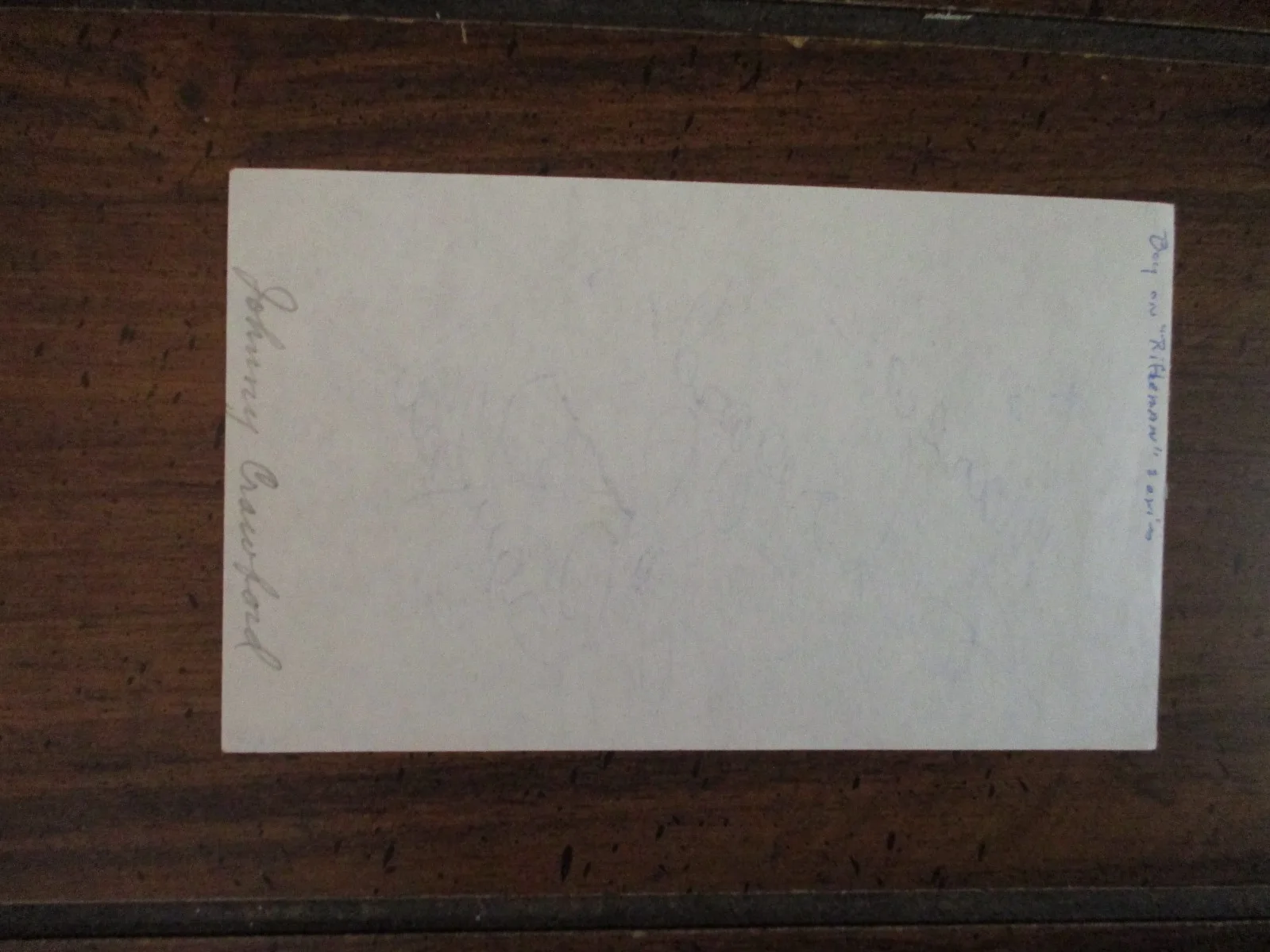 JOHNNY CRAWFORD(Died-2021)("The Rifleman"/"Mark McCain")Signed 3 x 5 Paper/Sheet, image 4