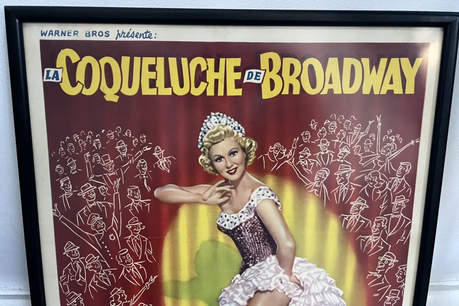 V RARE! Vintage "SHE'S BACK ON BROADWAY" Film Poster 1953 Virginia Mayo Framed!, изображение 4