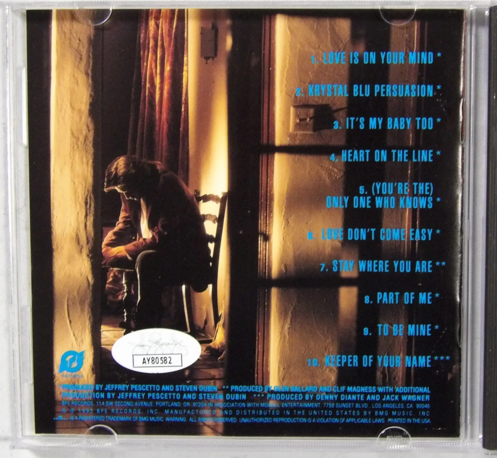 Jack Wagner Signed Alone In A Crowd CD Booklet Cover JSA Authenticated, image 2