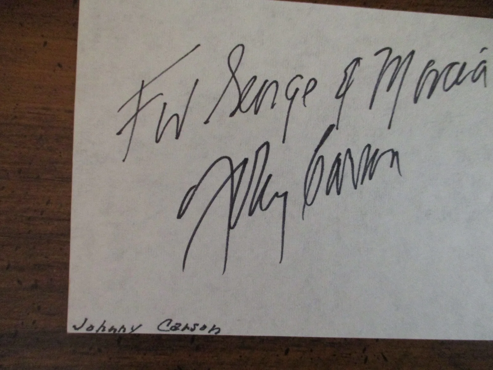 JOHNNY CARSON(D-05)(The Tonight Show with Johnny Carson)Signed 3 x 5 Paper/Sheet, изображение 2