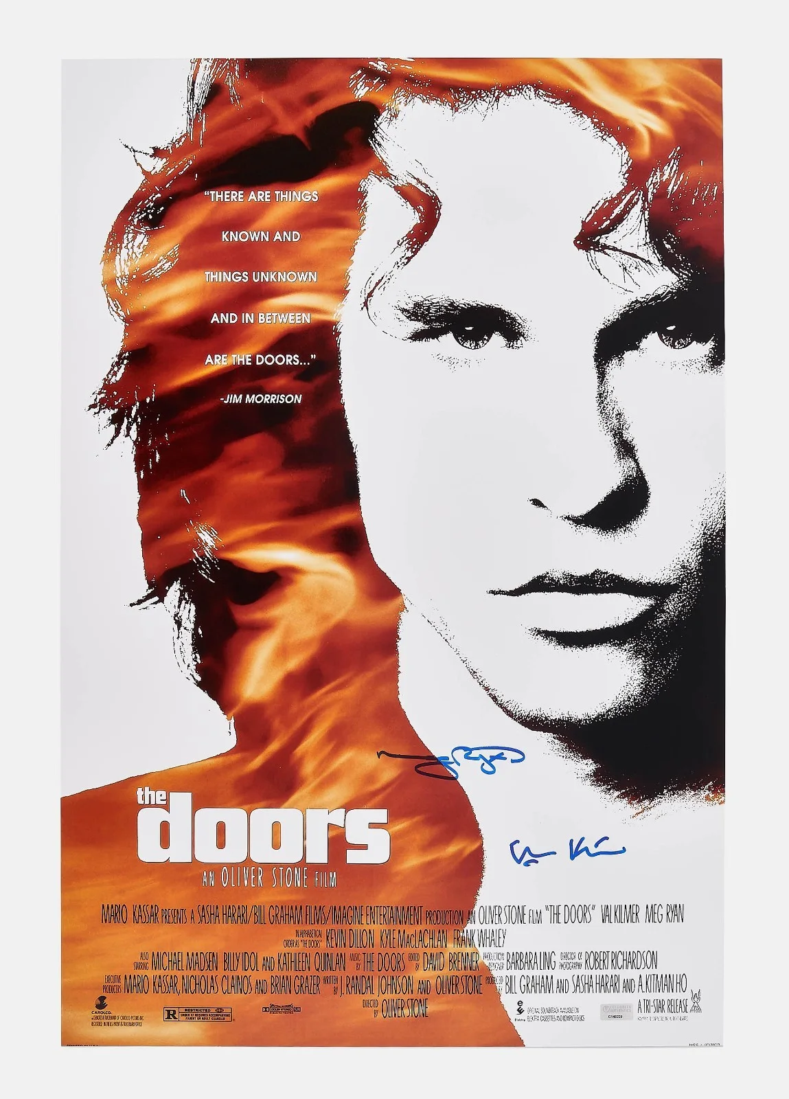 Val Kilmer & Meg Ryan Signed Doors Movie Poster Photo with Celebrity Authentics, image 2