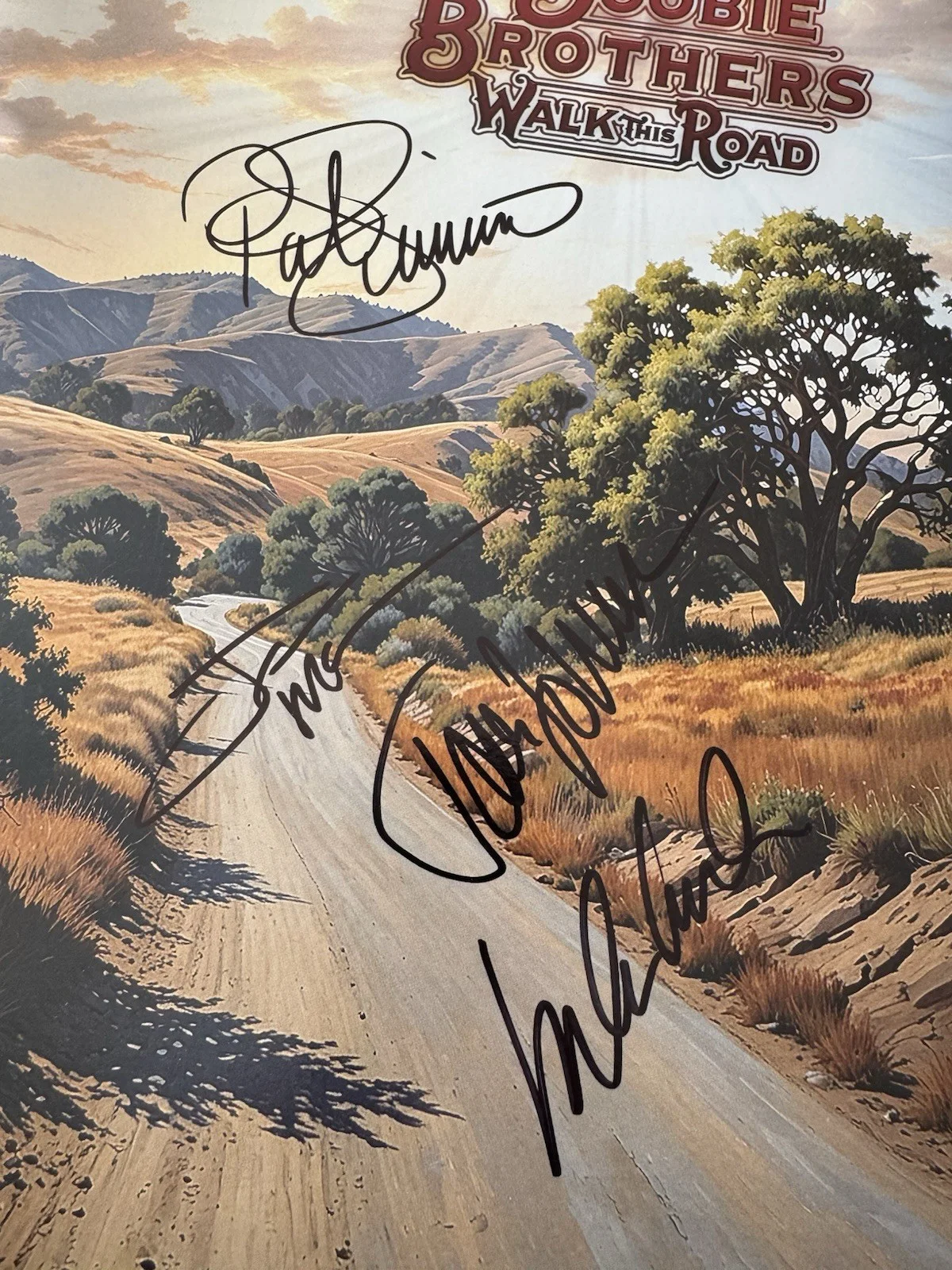 The Doobie Brothers Signed Walk The Road Vinyl PSA/DNA PATRICK MICHAEL JOHN TOM, изображение 2