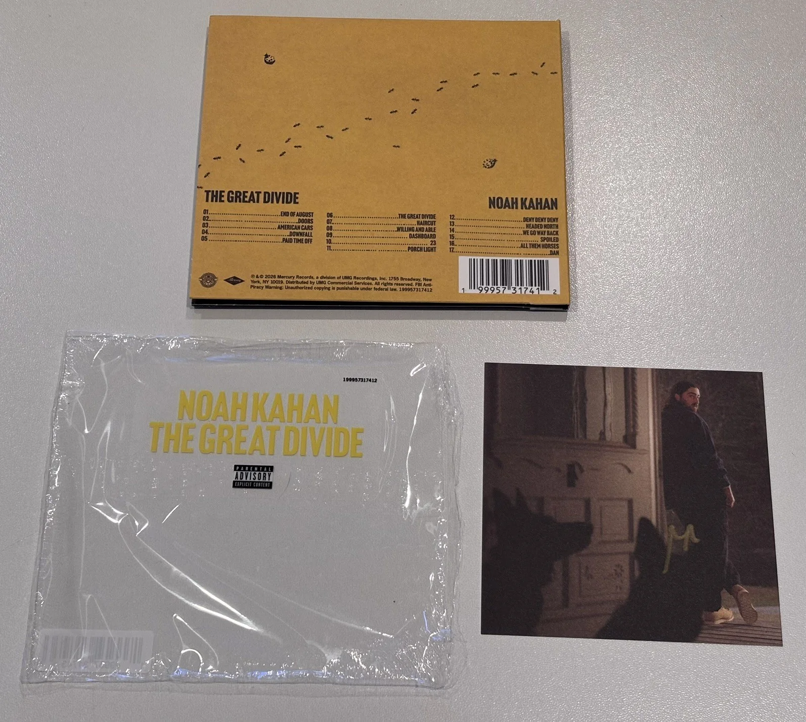 Noah Kahan - The Great Divide SIGNED ✍️ CD Art Card - Autographed Insert, image 2