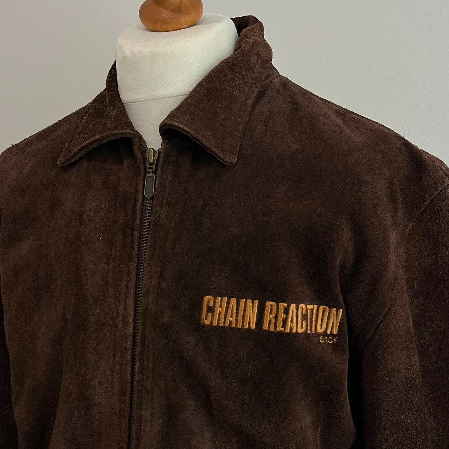 Vintage CHAIN REACTION 90s Movie Jacket Suede 1996 Film Keanu Reeves M Rare, изображение 2