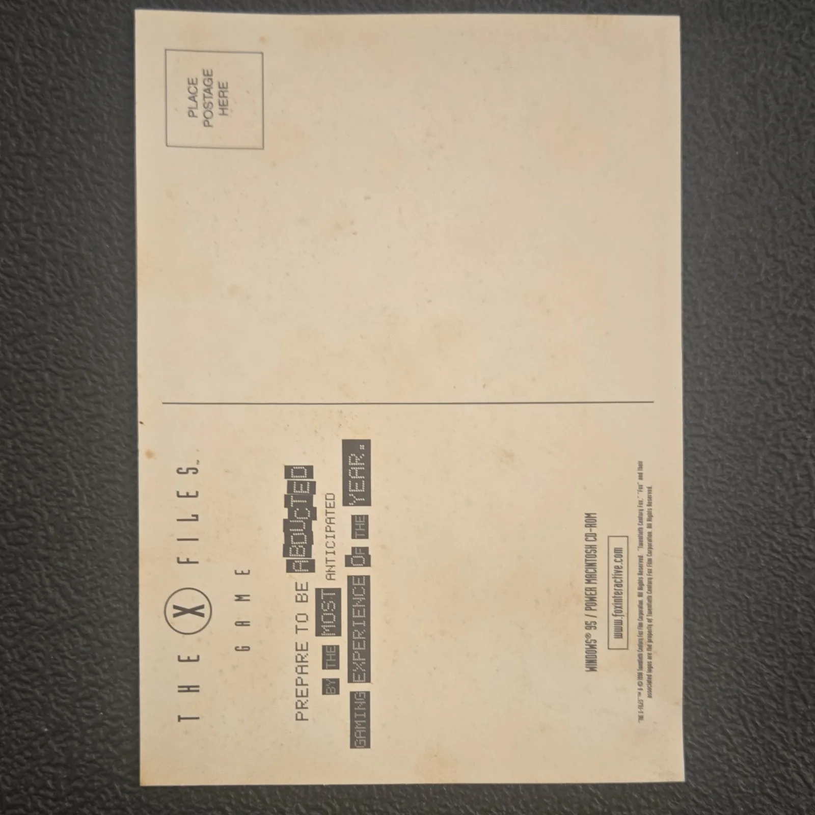 Gillian Anderson — Gillian Anderson Signed Post Card The X-Files Video Game Win 95 Autographed rare, image 2