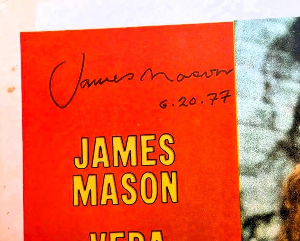 james mason — LOBBY CARD James Mason SIGNED in A TOUCH OF LARCENY +North by Northwest UACC COA, изображение 3