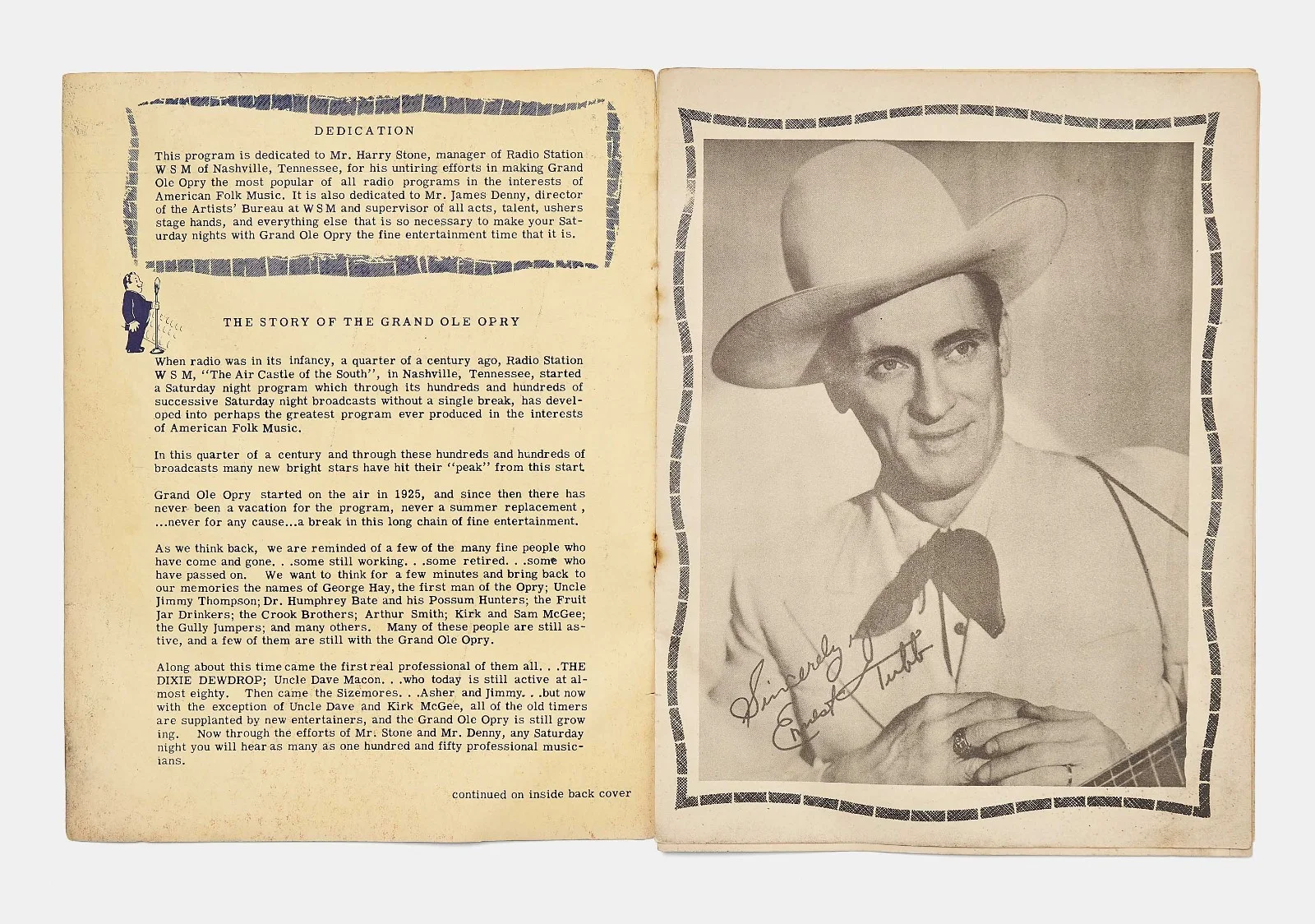 Hank Williams Sr. Signed Grand Ole Opry Radio Program, image 3