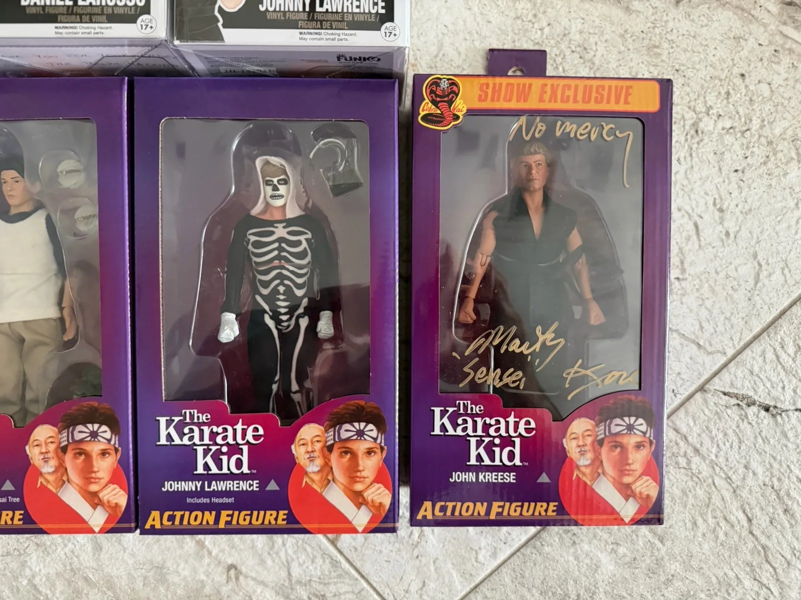 Karate Kid Rare Cobra Kai Signed Funko Pop 180/178 Neca Macchio Zabka Kove JSA, image 3