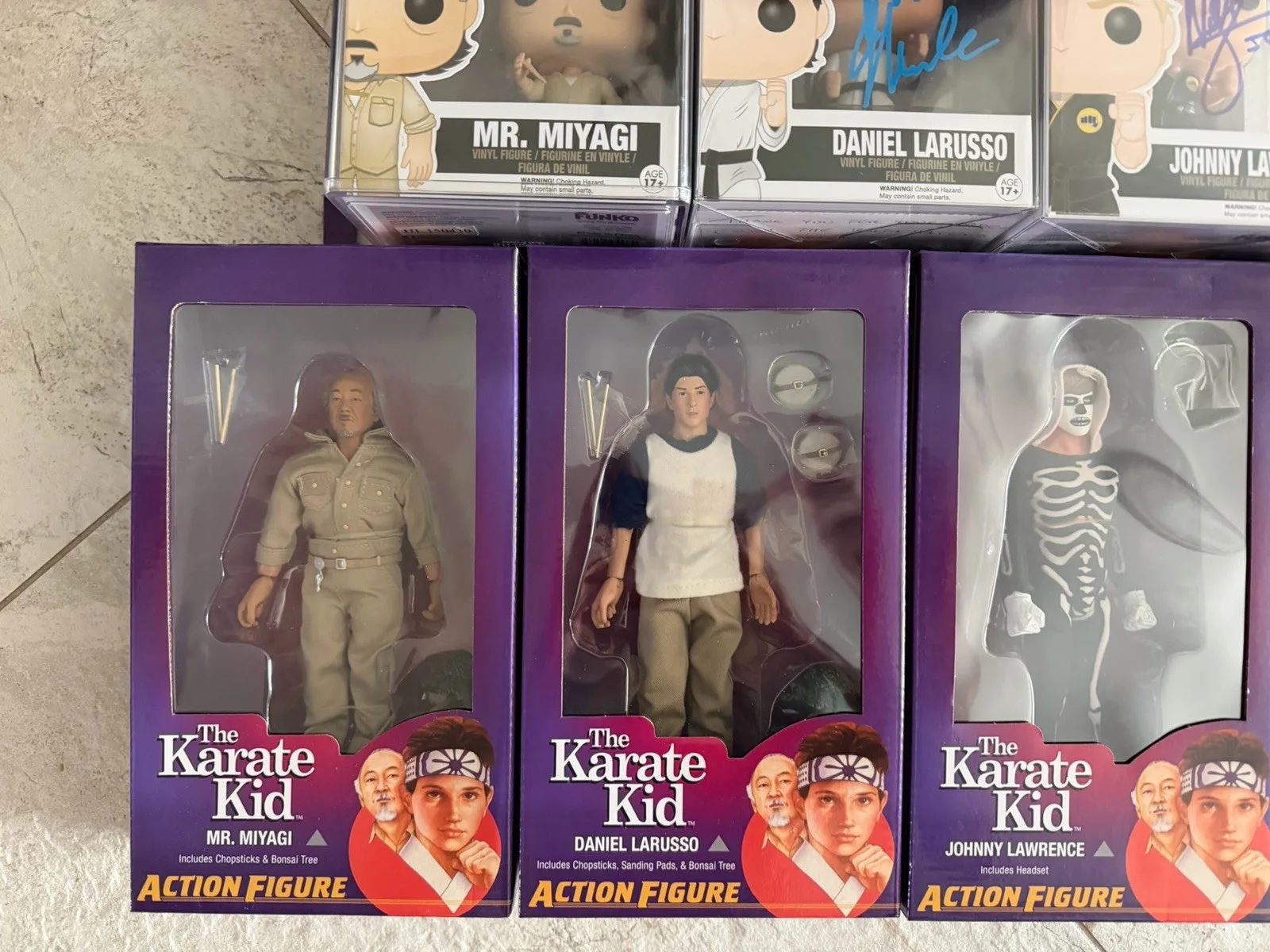 Karate Kid Rare Cobra Kai Signed Funko Pop 180/178 Neca Macchio Zabka Kove JSA, image 4