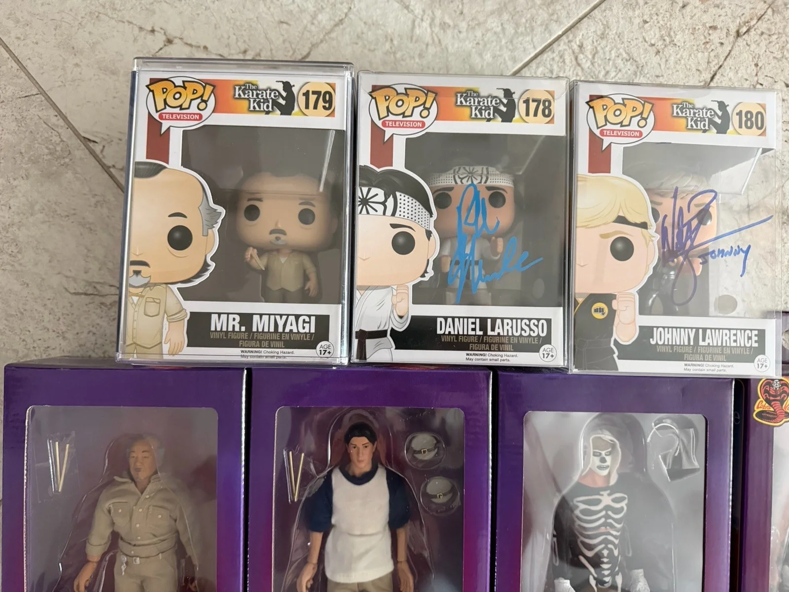 Karate Kid Rare Cobra Kai Signed Funko Pop 180/178 Neca Macchio Zabka Kove JSA, image 5