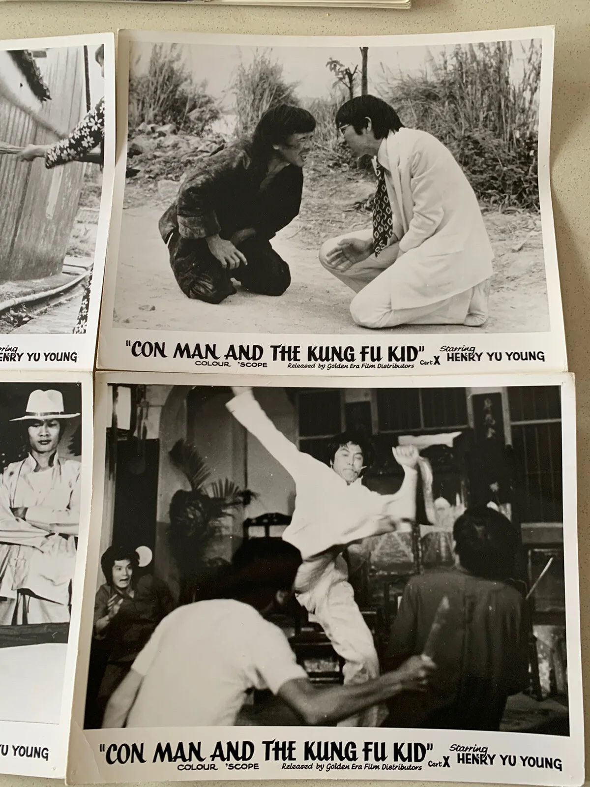 CON MAN AND THE KUNG FU KID ORIGINAL UK lobby cards x 4 1974 henry yu young, изображение 3