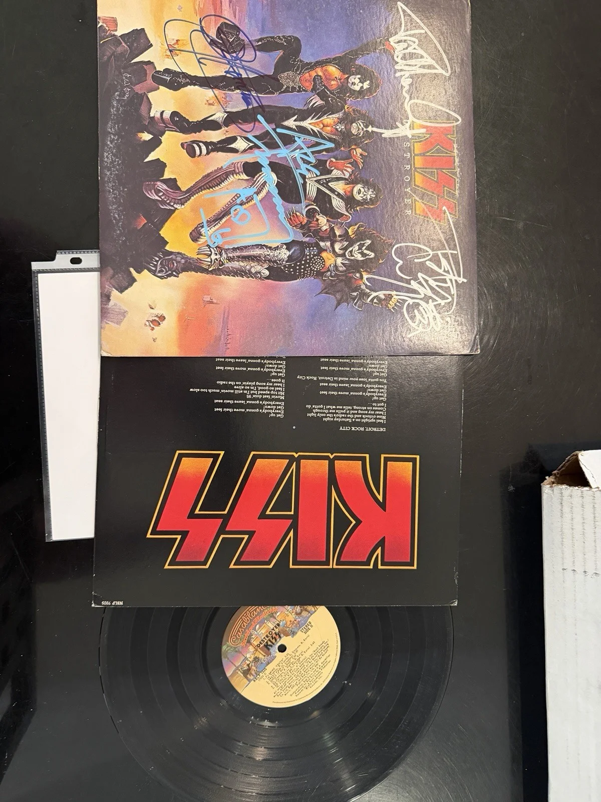 KISS All 4 Original Members DESTROYER Autograph Signed Album COA Genuine Auto LP, изображение 3
