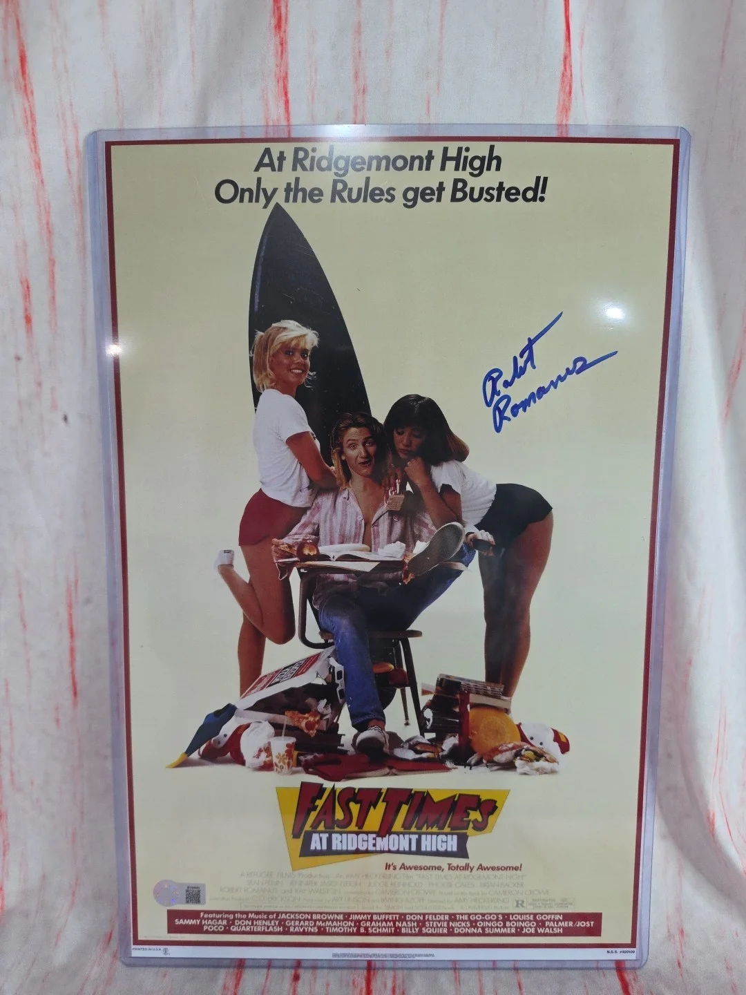Robert Romanus — Robert Romanus Signed Fast Times At Ridgemont High 11x17 Poster Schwartz COA