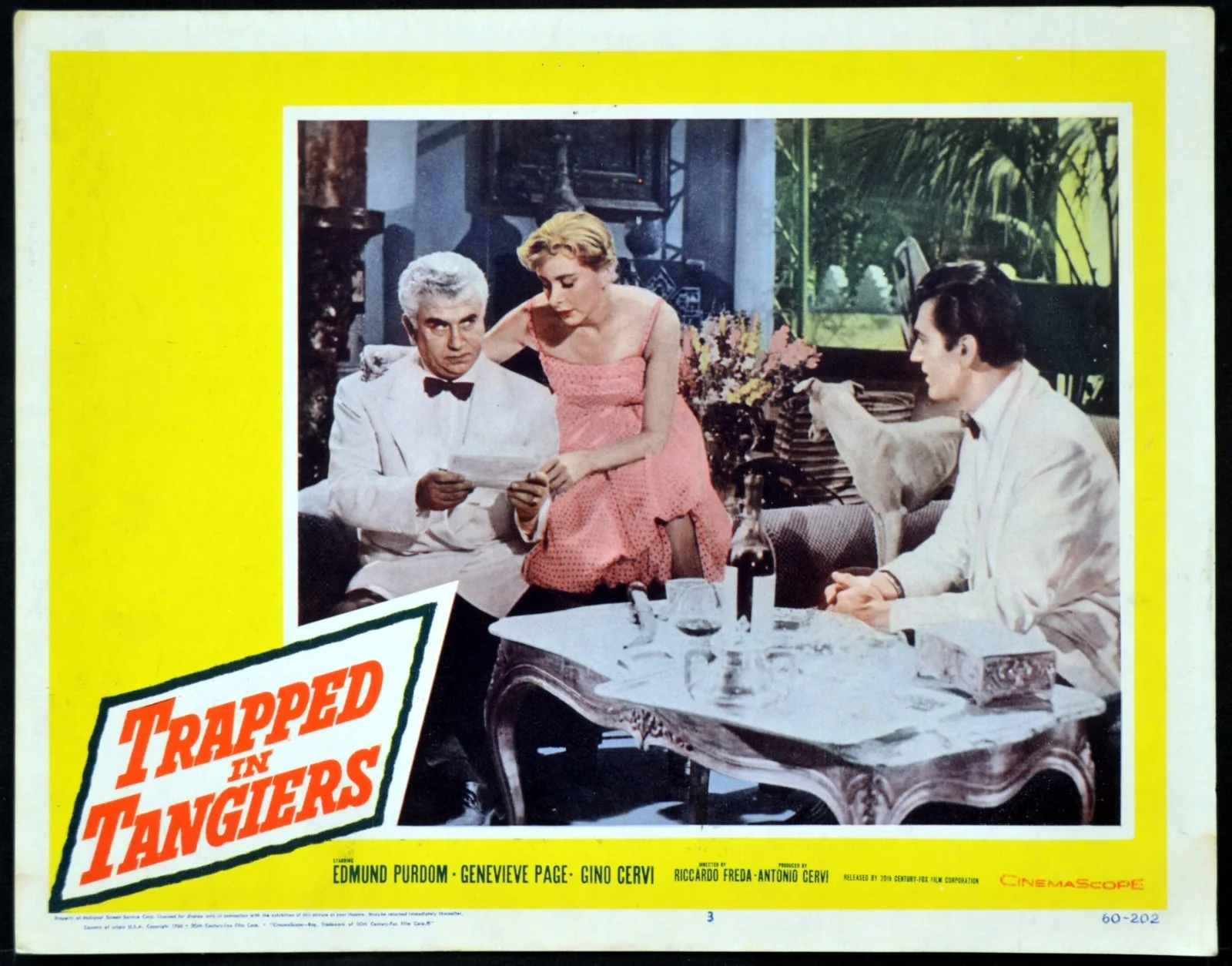TRAPPED IN TANGIERS 1960 Edmund Purdom, Geneviève Page 3 LOBBY CARDS, изображение 2