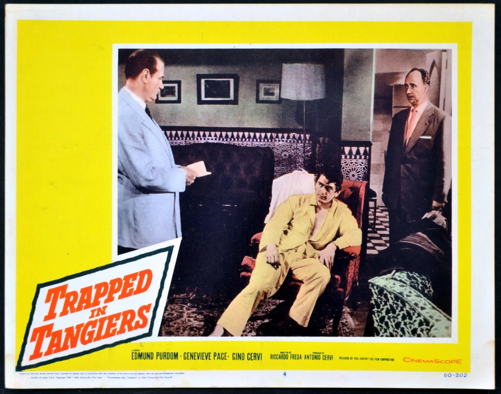 TRAPPED IN TANGIERS 1960 Edmund Purdom, Geneviève Page 3 LOBBY CARDS, изображение 3
