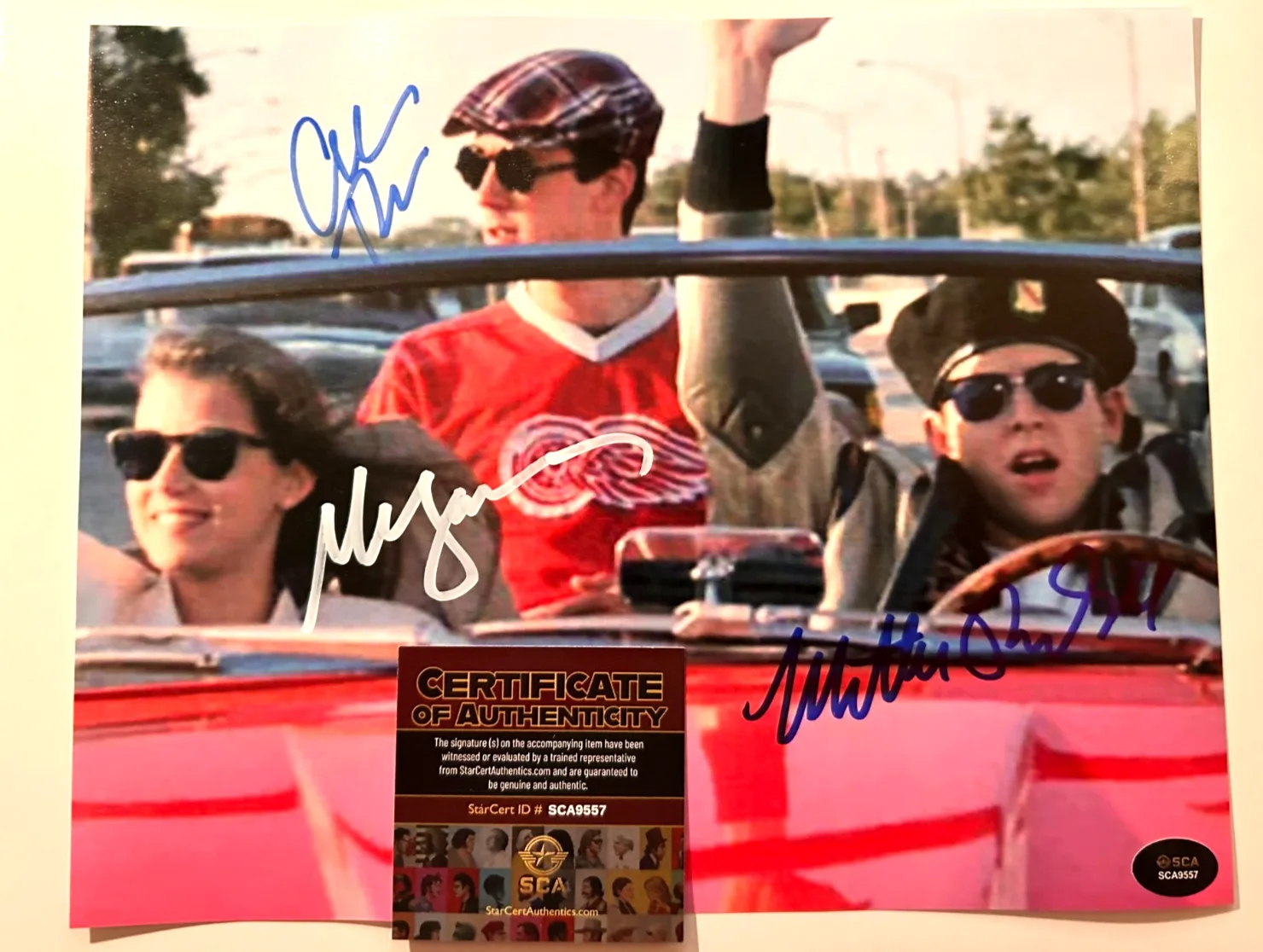 Matthew Broderick, Alan Ruck, Mia Sara — FERRIS BUELLER Cast Signed (3) 8x10" Authentic Original Autograph GENUINE w/COA, image 3