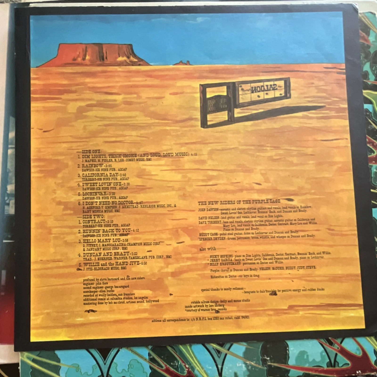 New Riders of the Purple Sage Powerglide Signed Record KC31284 Columbia 1972, изображение 5