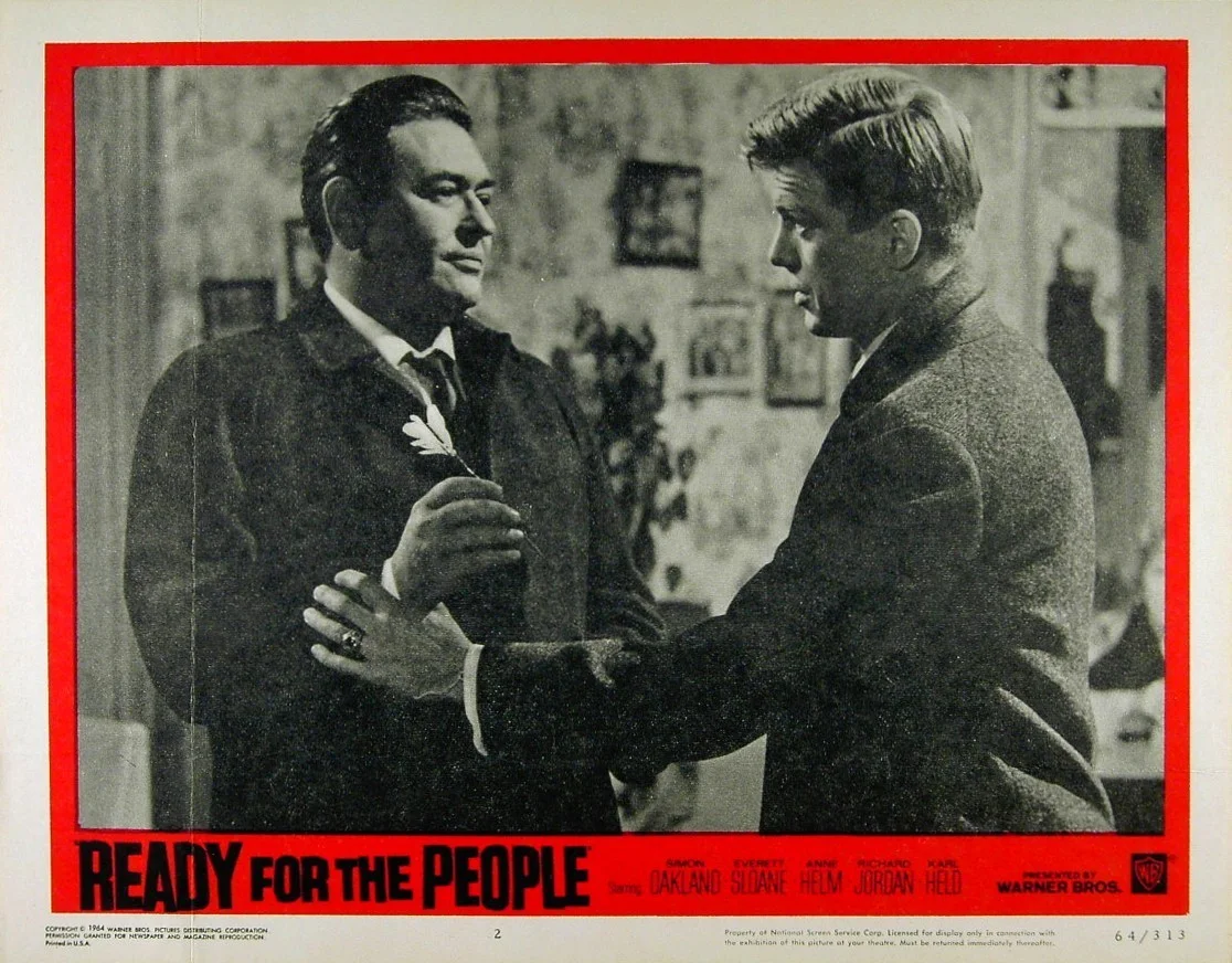 READY FOR THE PEOPLE 1964 Simon Oakland, Richard Jordan Everett Sloane LOBBY SET, изображение 2