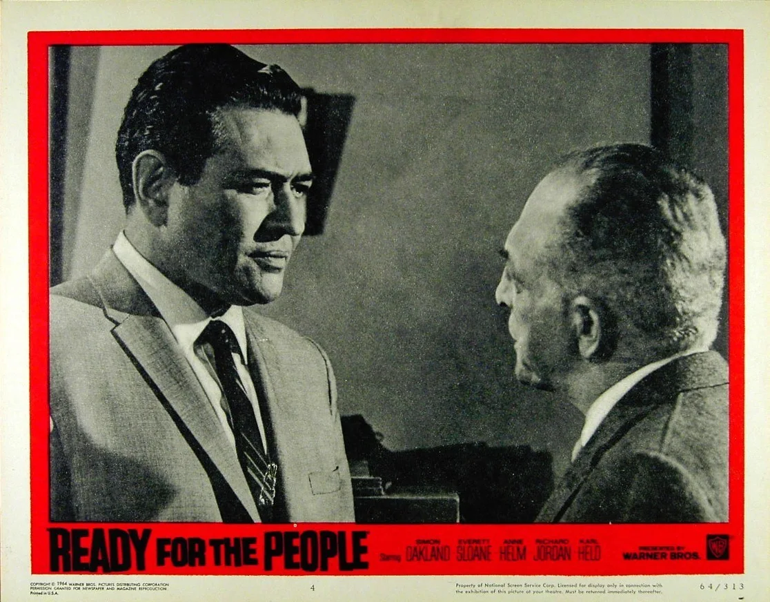 READY FOR THE PEOPLE 1964 Simon Oakland, Richard Jordan Everett Sloane LOBBY SET, изображение 4