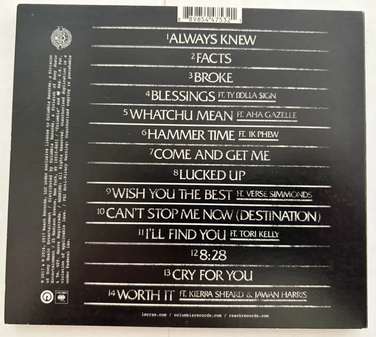 Lecrae All Things Work Together ATWD CD 2017 Signed Autographed Reach Records VG, image 3