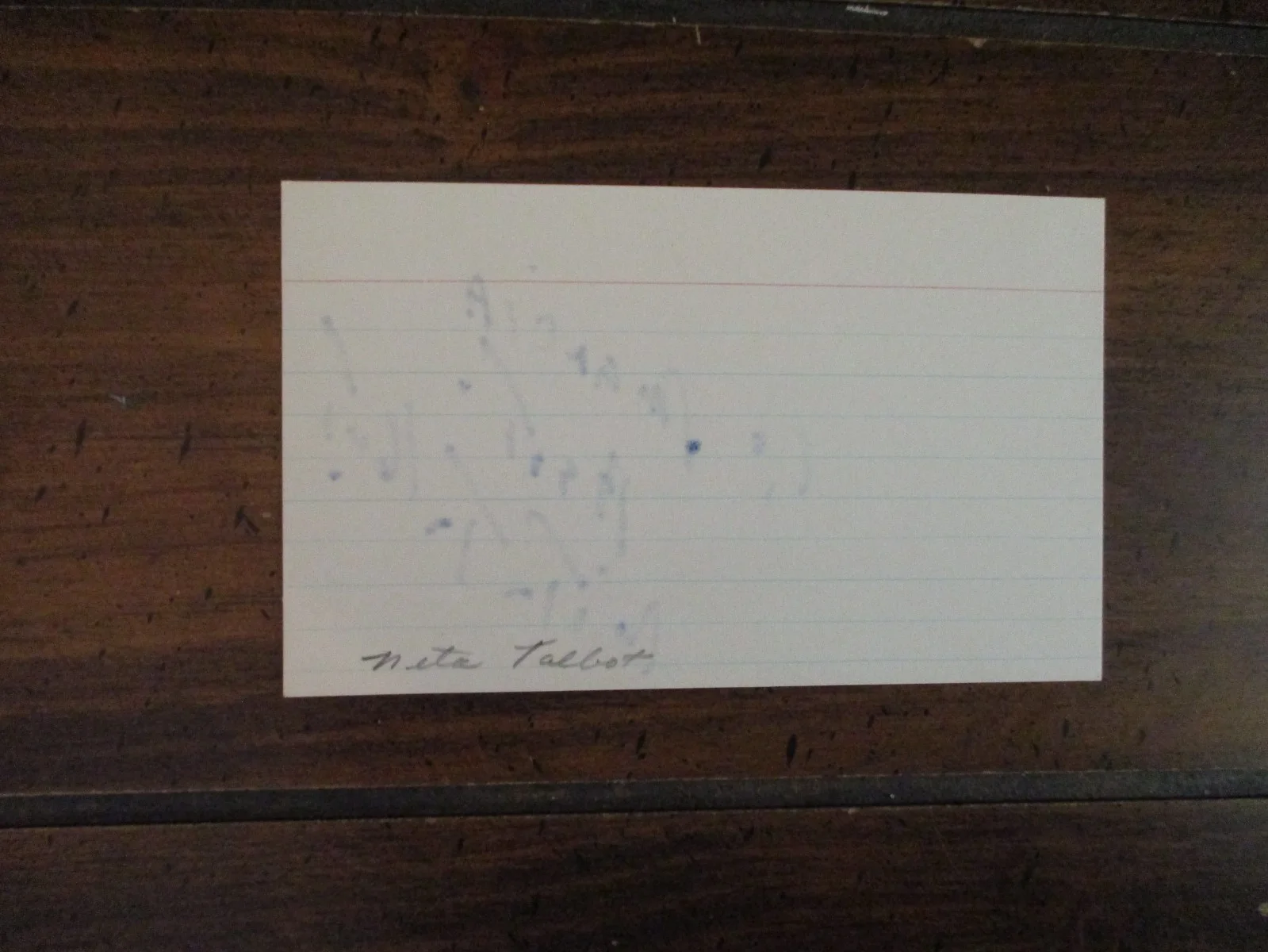NITA TALBOT ("Hogan's Heroes/Joe And Mabel")Signed 3" x 5" Index Card, image 3
