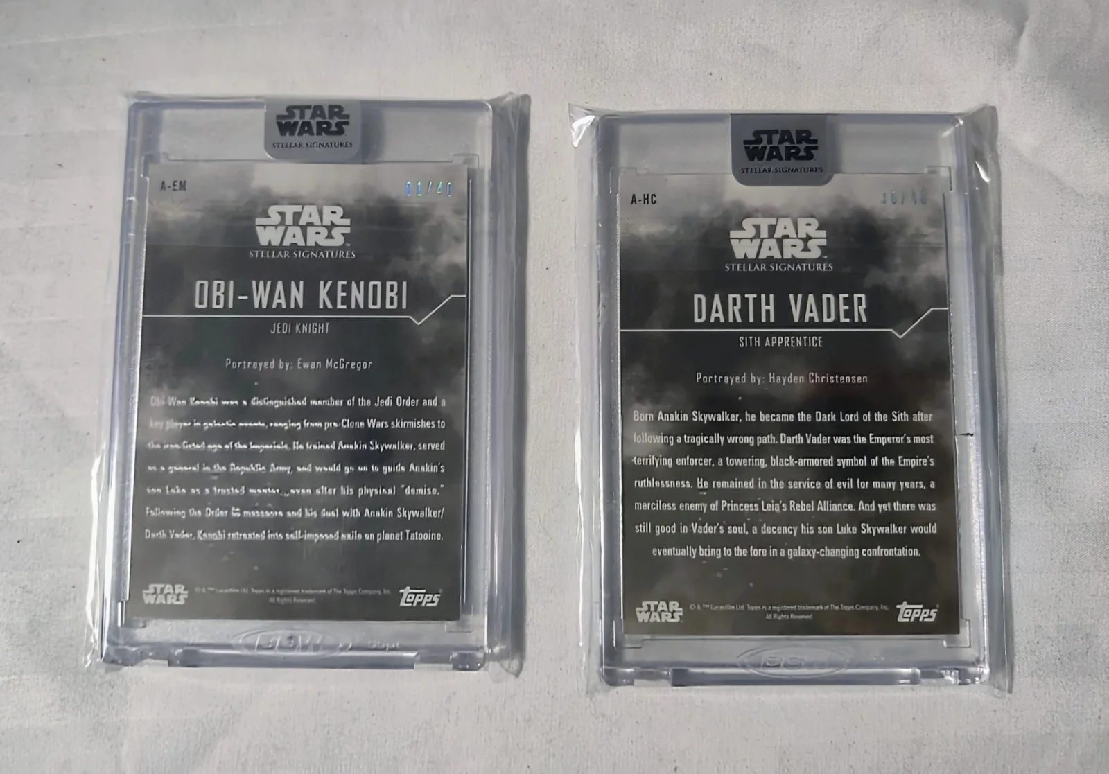 Ewan McGregor / Hayden Christensen — Star Wars Topps Signature Series Kenobi & Vader Autograph Set, image 2