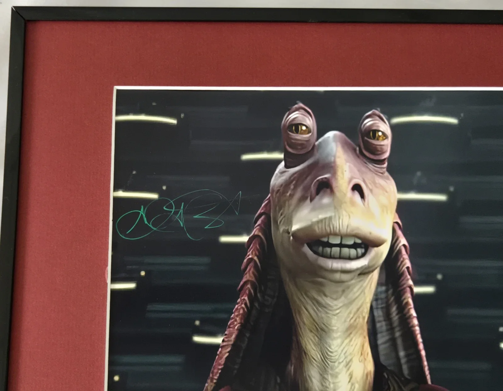 Ahmed Best Jar Jar Binks Signed Photo Framed 11x14 Display AW Star Wars, изображение 2