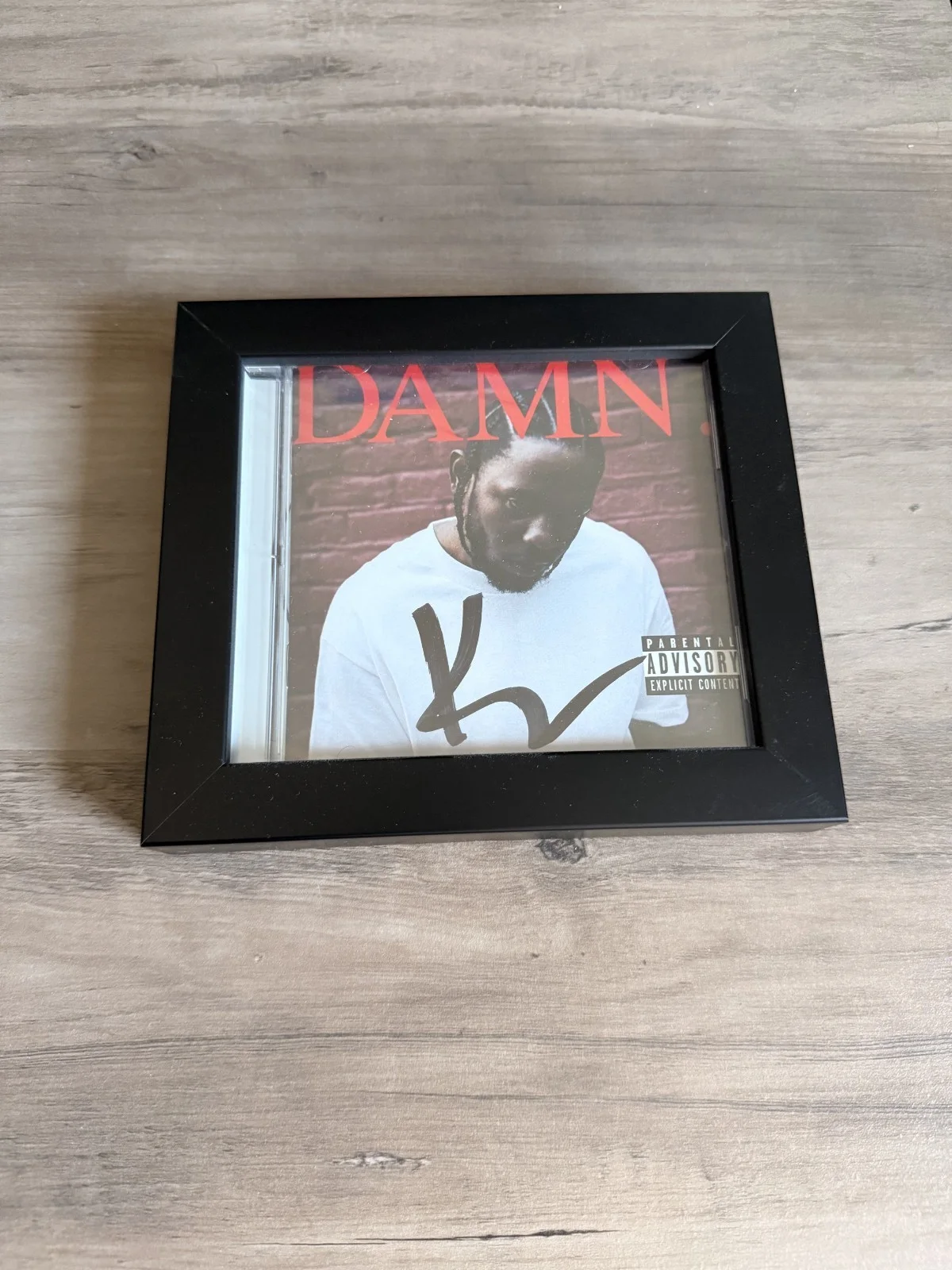 Signed Kendrick Lamar DAMN sealed CD FRAMED! Ready for wall! See Description!!, image 2