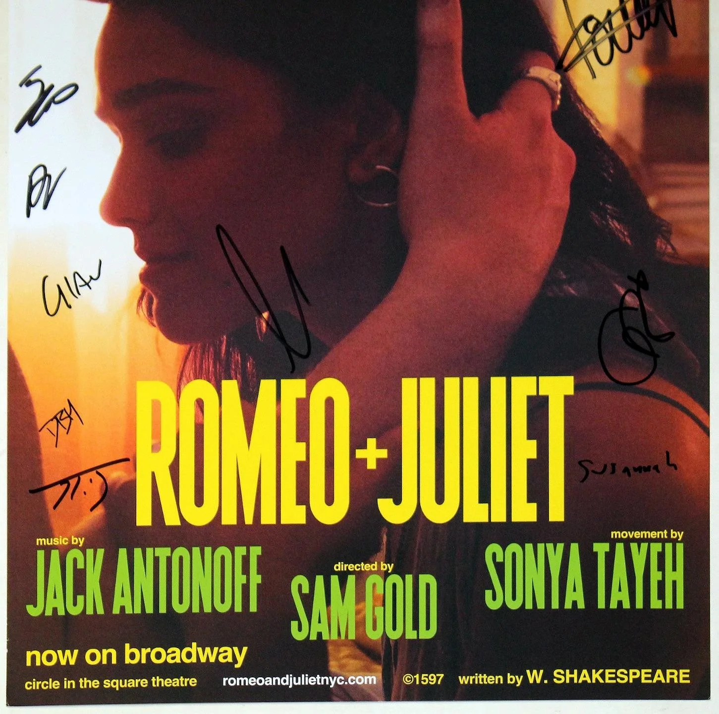 ROMEO + JULIET Kit Connor Rachel Zegler Broadway 2024 Cast Signed Poster BWB, image 4