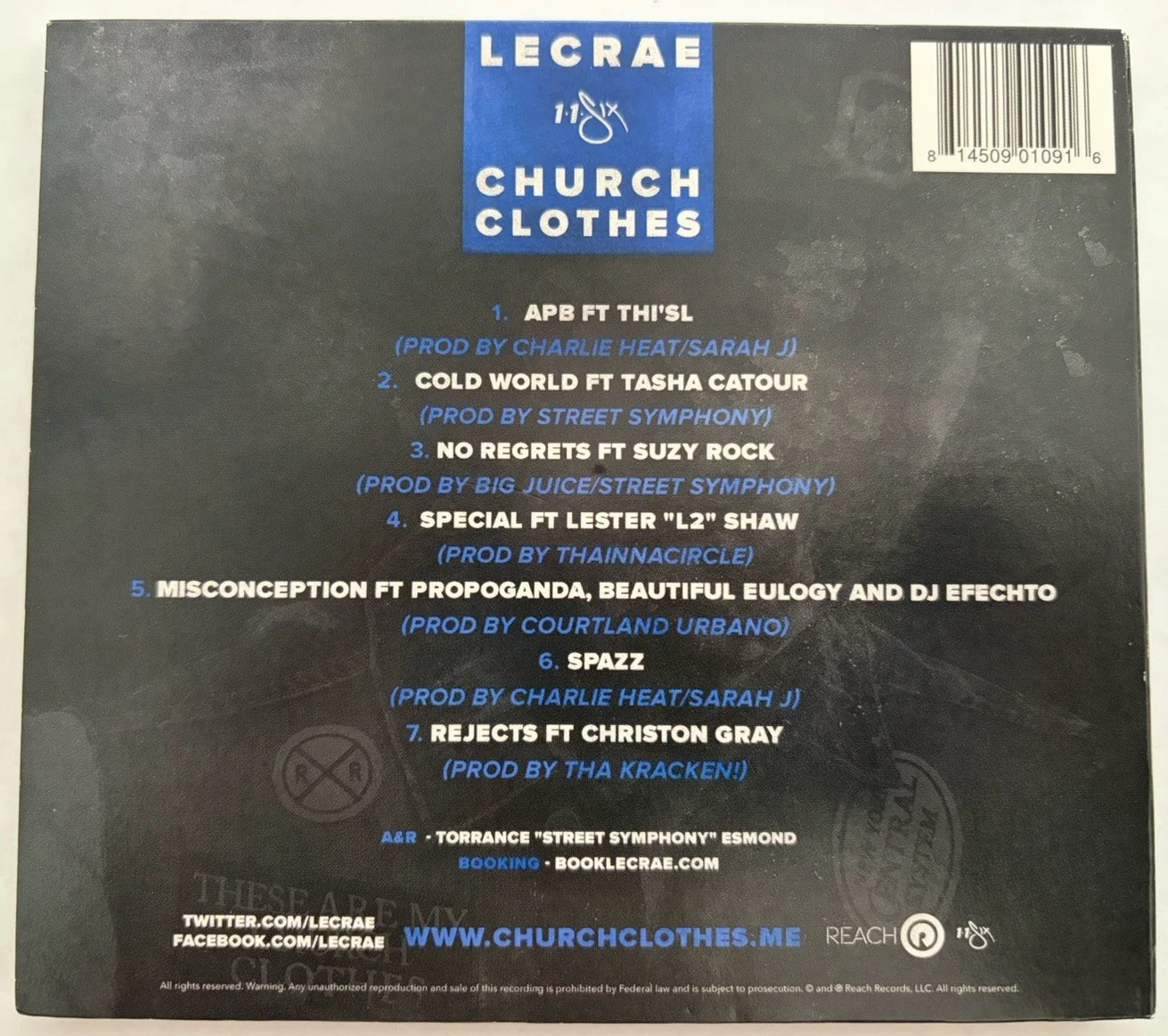 Lecrae Church Clothes 1 CD 2012 Signed Autographed Reach Records Rap Very Good, изображение 2