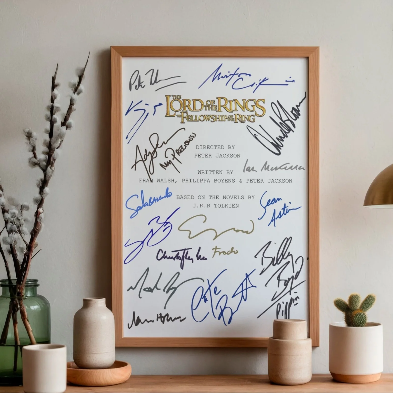 Lord Of The Rings The Fellowship Of The Ring Inspired Poster A4 Script Style Art, изображение 2