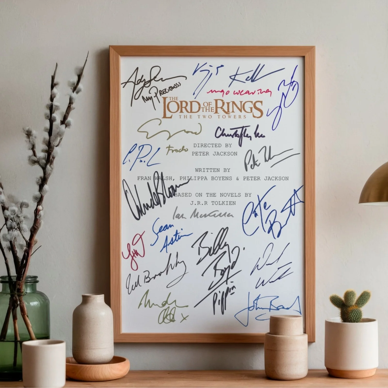 The Lord Of The Rings The Two Towers Inspired Poster A4 Pre-Printed Autograph, изображение 2