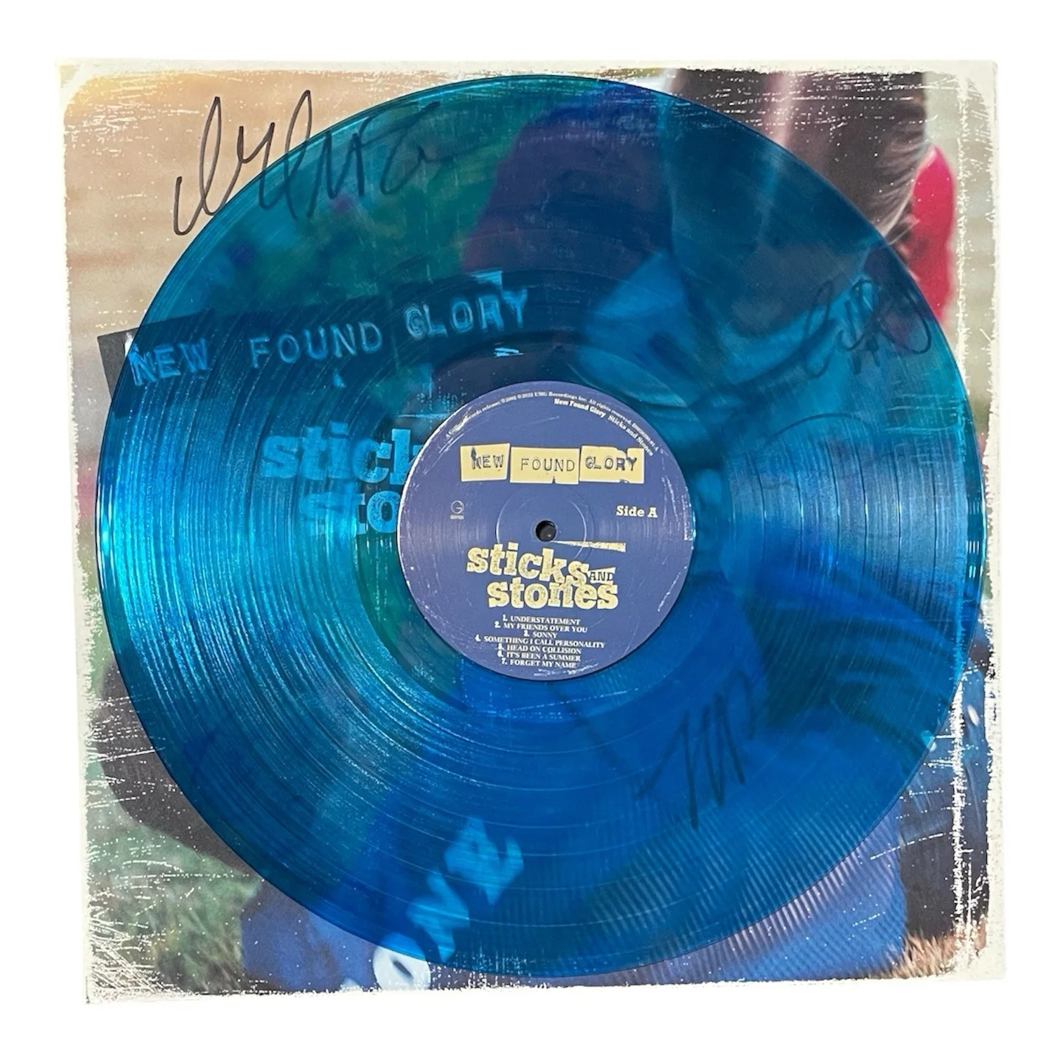 New Found Glory Signed Autographed Sticks & Stones Splatter Vinyl Record ACOA, изображение 2