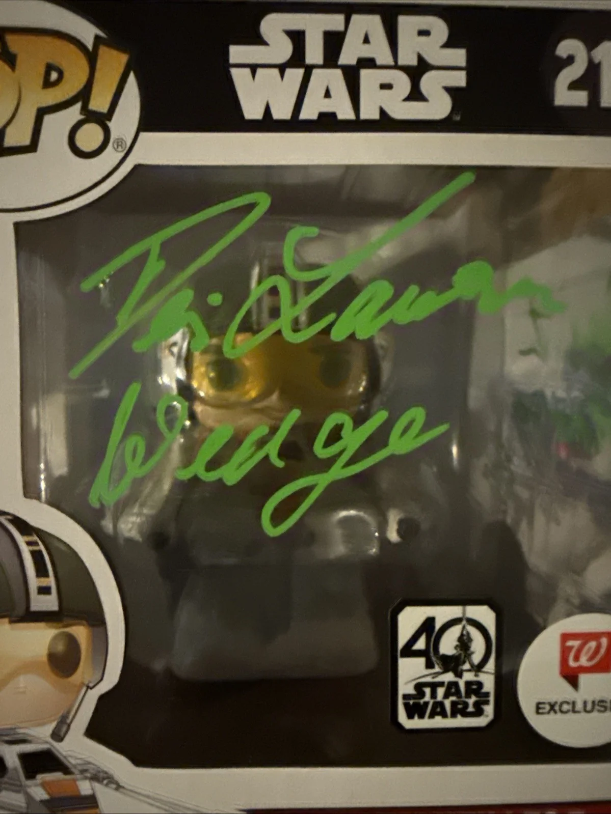 Dennis Lawson — Autographed Star Wars Wedge Antilles Dennis Lawson Funko Pop 219 W/ C.N. & Quote, изображение 5