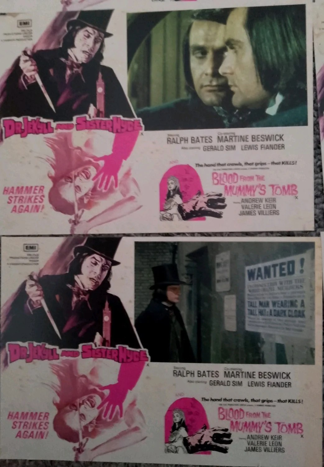 Dr Jekyll And Sister Hyde Hammer Horror. 6 Glossy 8x6ins Lobby Cards/4 Bookmarks, image 4