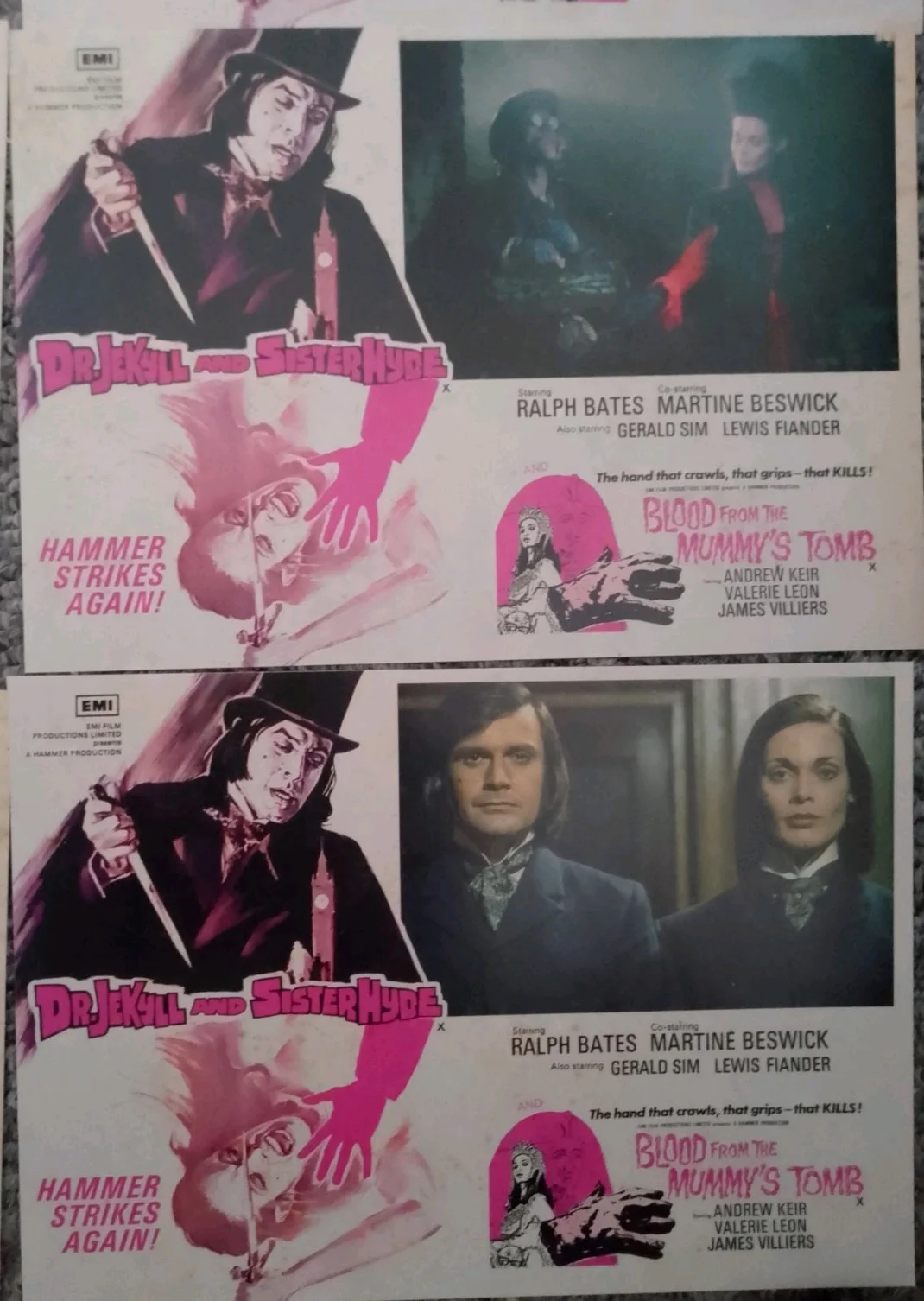 Dr Jekyll And Sister Hyde Hammer Horror. 6 Glossy 8x6ins Lobby Cards/4 Bookmarks, image 5