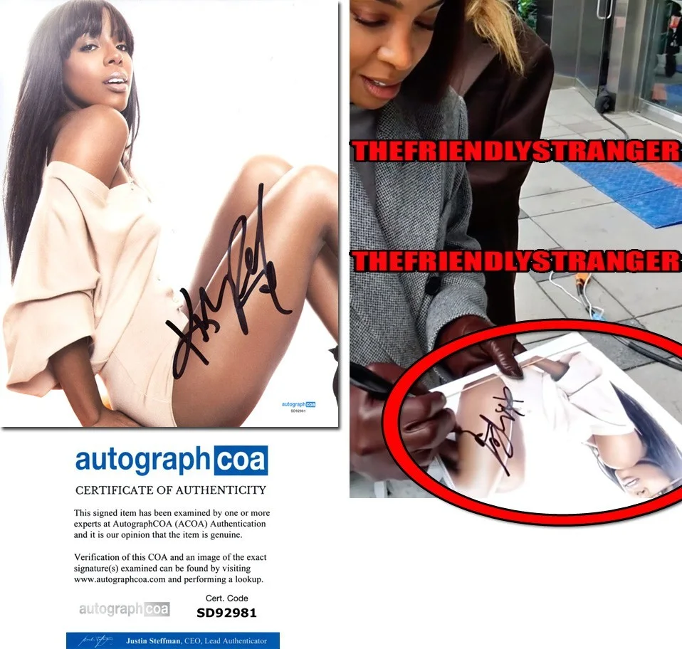 KELLY ROWLAND — Kelly Rowland signed 8x10 Photo EXACT PROOF d Hot SEXY Destiny's Child ACOA COA