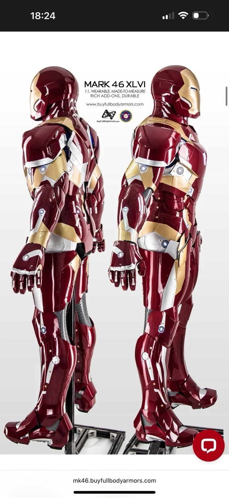 Iron Man - Ultimate Wearable - Mark 46 Suit Body Armour, изображение 2