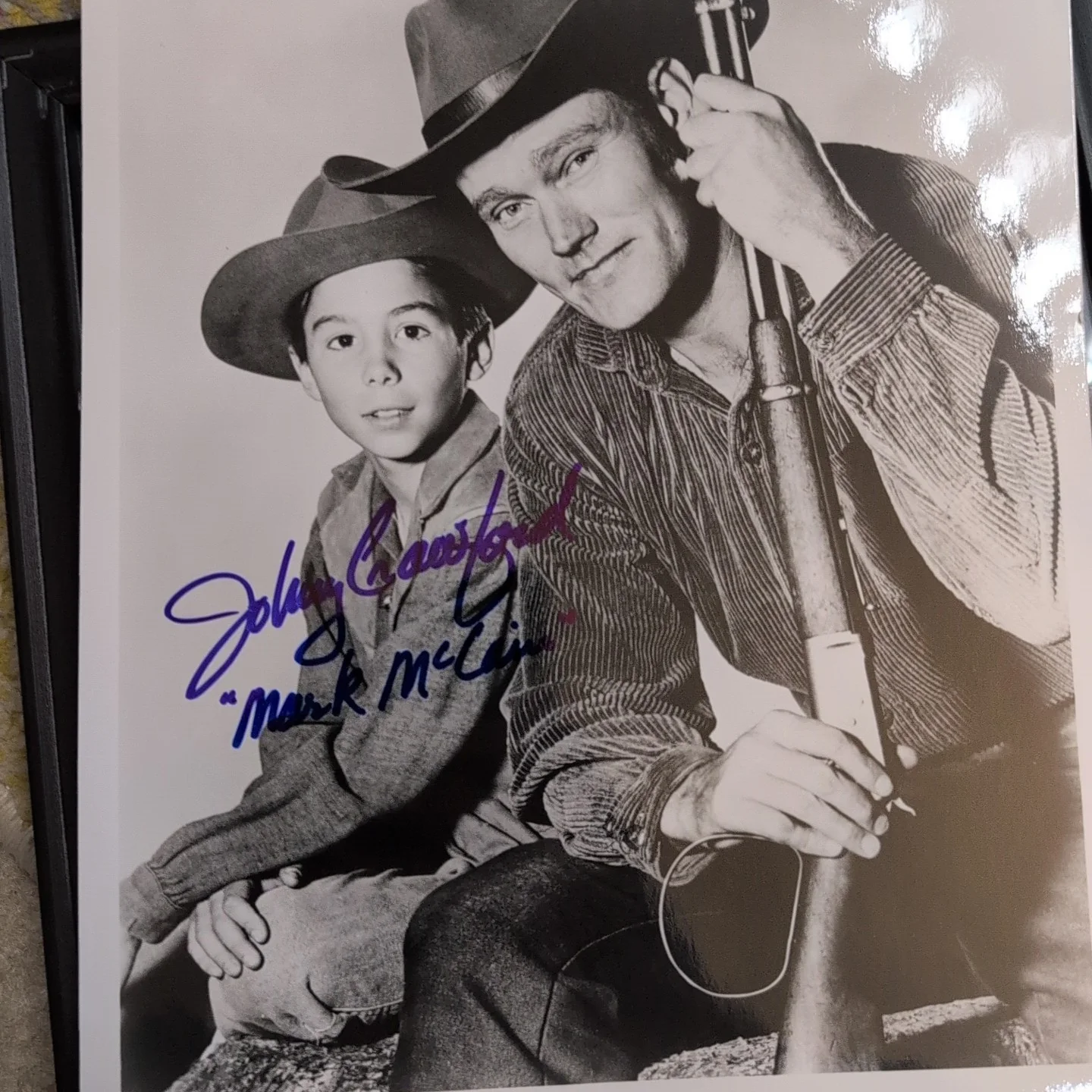 Johnny Crawford — Johnny Crawford Autographed "Rifleman" Photo ~ 10x12 Custom Framed ~ COA