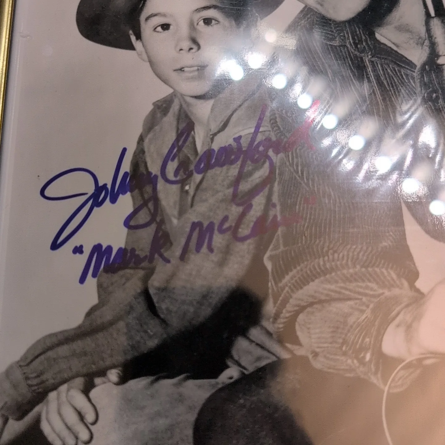 Johnny Crawford — Johnny Crawford Autographed "Rifleman" Photo ~ 10x12 Custom Framed ~ COA, image 2
