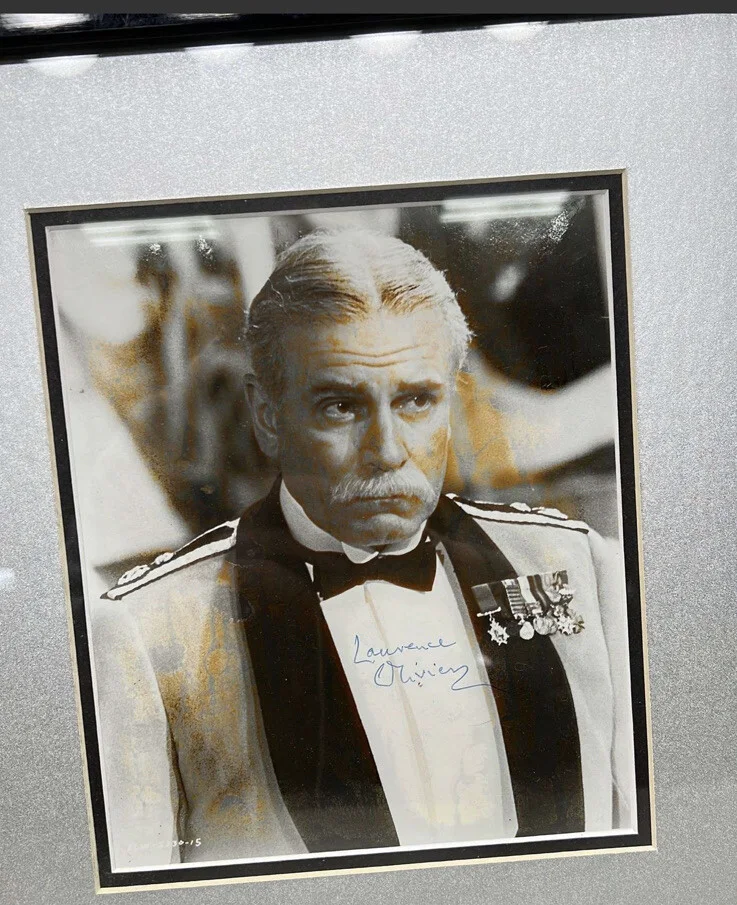Laurence Olivier — Laurence Olivier Hand-Signed 9” X 7.5” Photo Autograph Framed & Matted