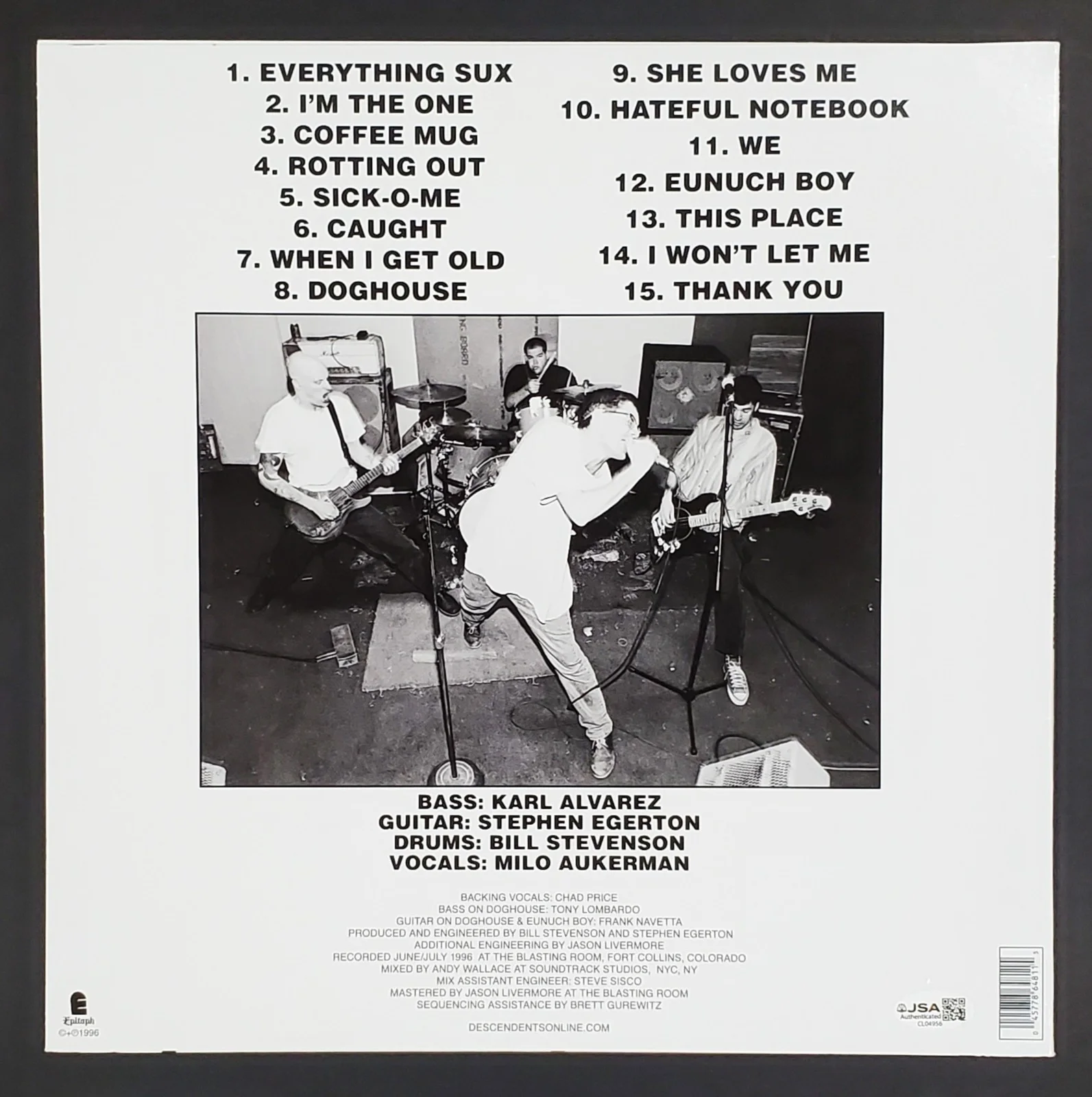 DESCENDENTS BAND SIGNED EVERYTHING SUCKS VINYL LP RECORD ALBUM W/ JSA CERT, изображение 2