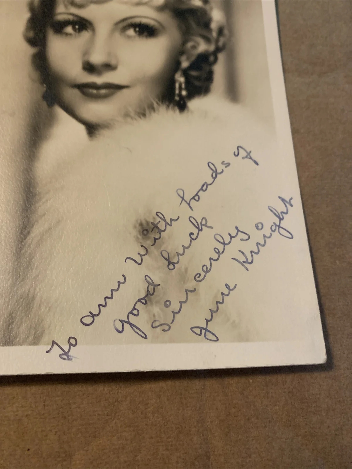 June Knight — Vintage June Knight Signed Personal Autographed Photo 5” X 7” Original 1934, image 2