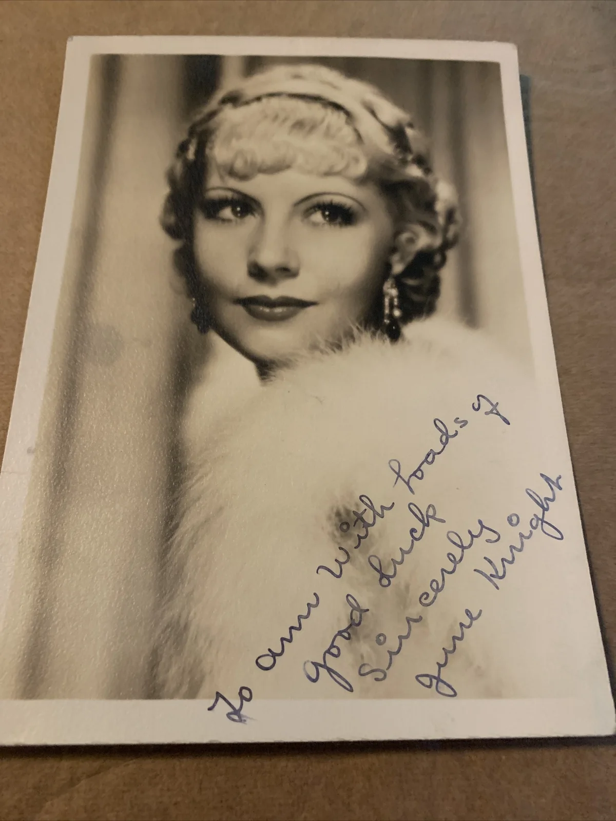 June Knight — Vintage June Knight Signed Personal Autographed Photo 5” X 7” Original 1934, image 3