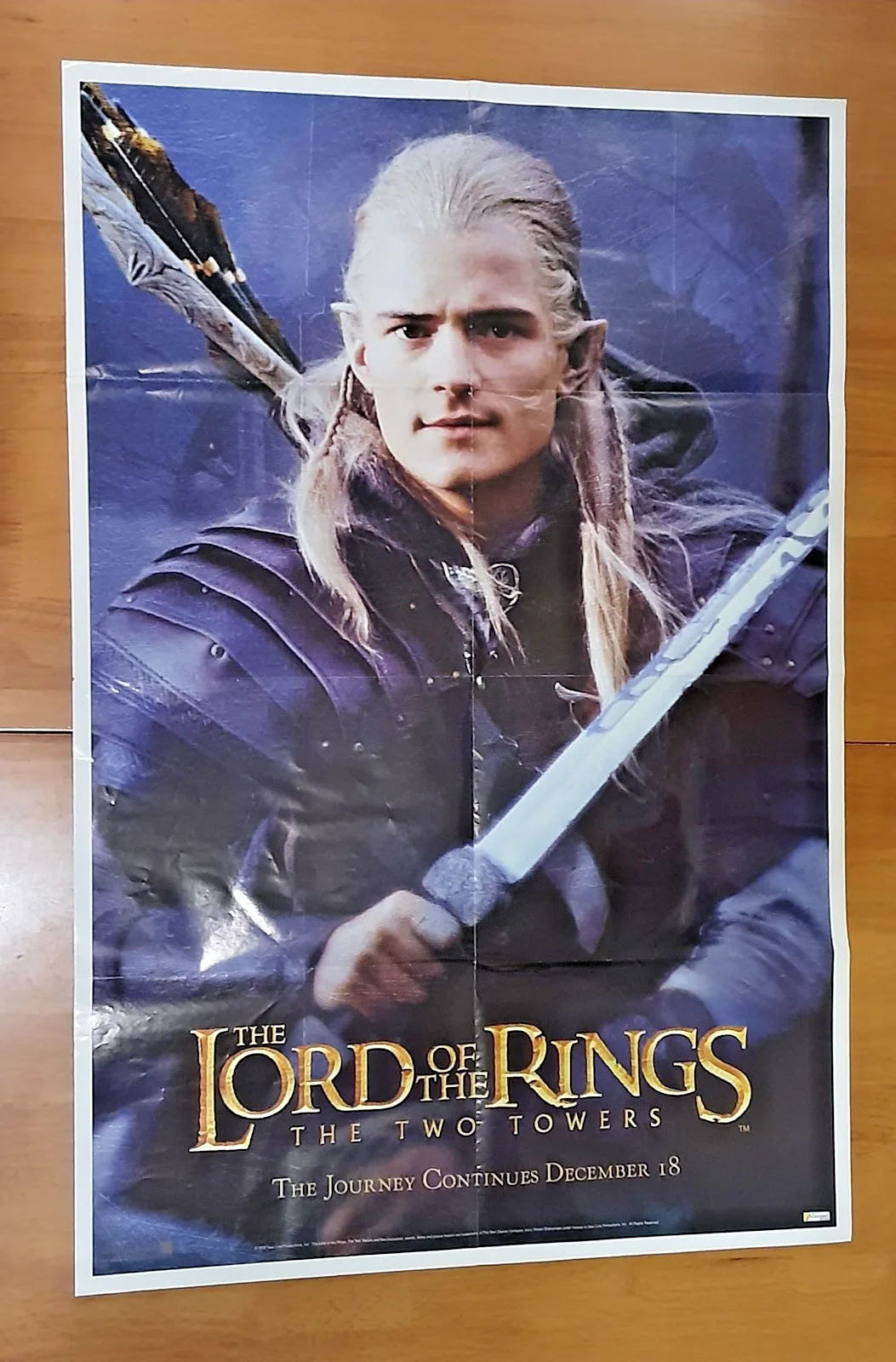 LORD OF THE RINGS, THE TWO TOWERS. DOUBLE SIDED MOVIE POSTER, 2002, изображение 2