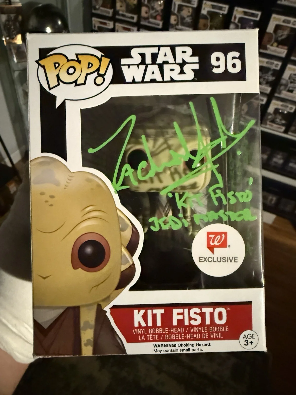 Zachariah Jensen — Zachariah Jensen Autographed Kit Fisto Exclusive Funko Pop Star Wars, изображение 3