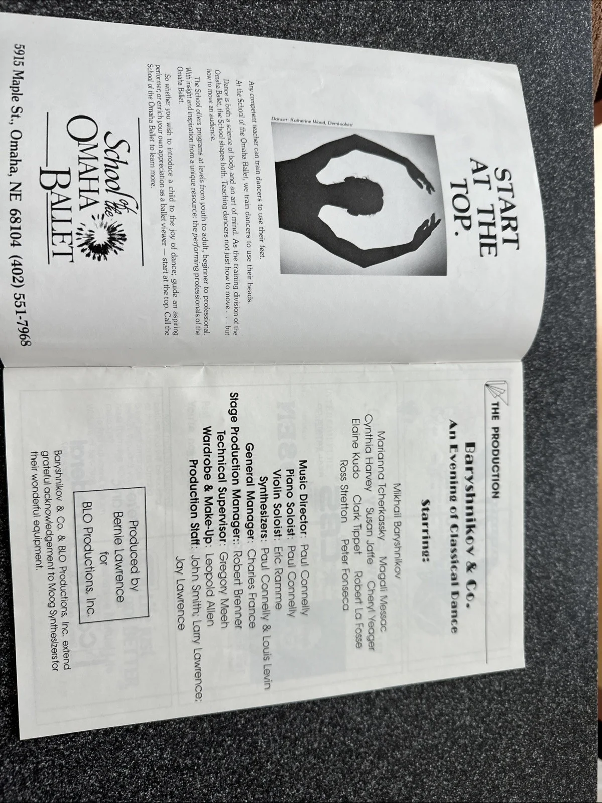 Mikhail Baryshnikov With Love Autograph Omaha Ballet Program, image 3