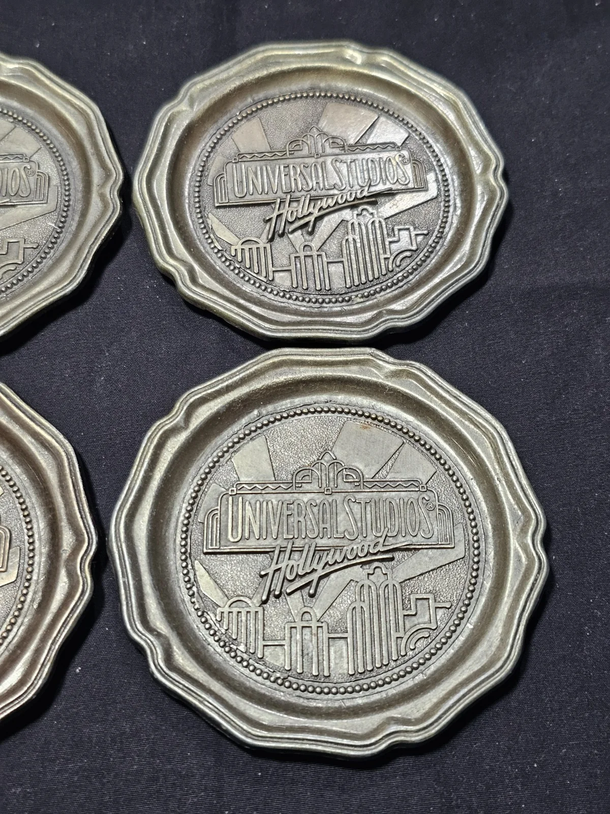 Universal Studios Hollywood Metal Coaster Set Of 4 Vintage Made In USA Stackable, изображение 3
