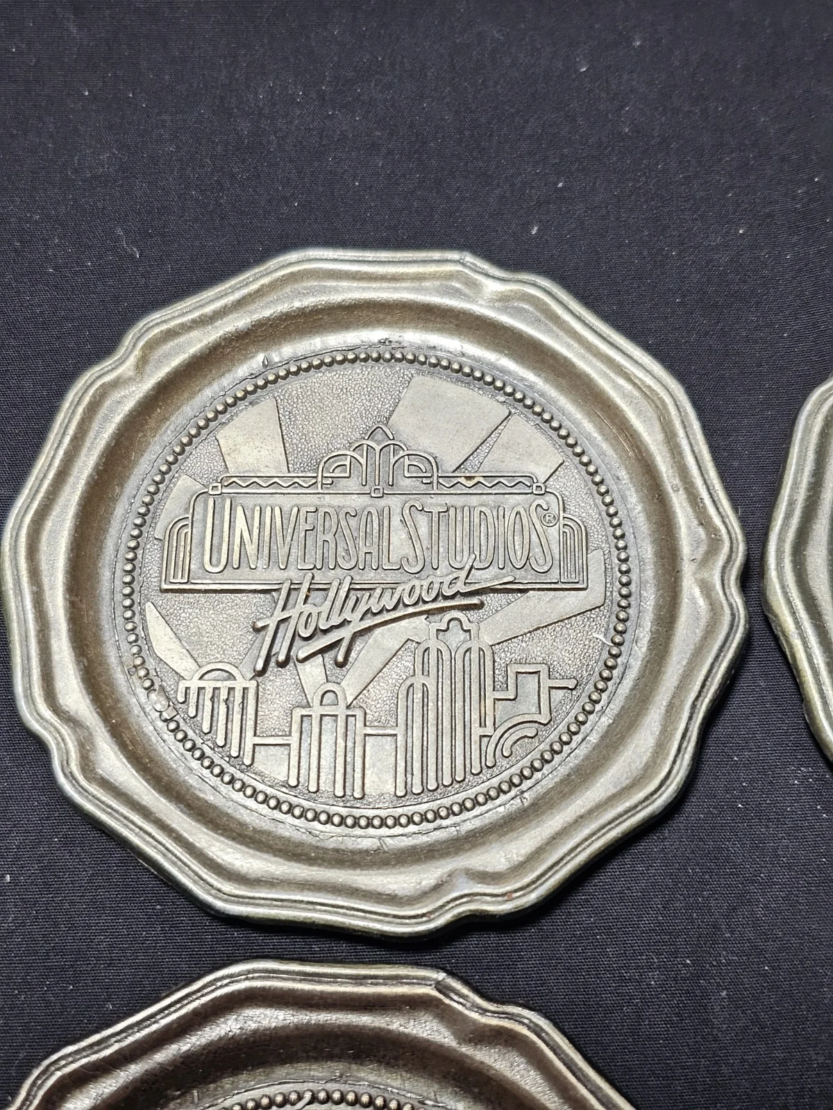 Universal Studios Hollywood Metal Coaster Set Of 4 Vintage Made In USA Stackable, изображение 5